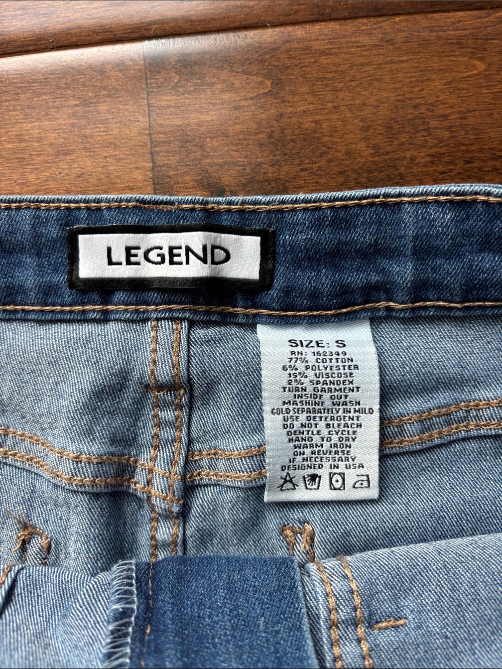 High-Rise Light Blue Straight Denim Skirt with Cargo Pockets - Picture 2 of 7
